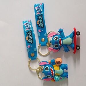 Stitch Blue and Pink Keychain Bag Charm Set of 2